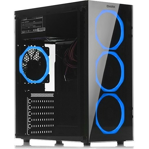 DARK SPIRIT DKCHSPTB680BR 600 W 80+ BRONZE ATX KASA PENCERELİ SİYAH USB 3.0 4 X MAVİ LED FAN