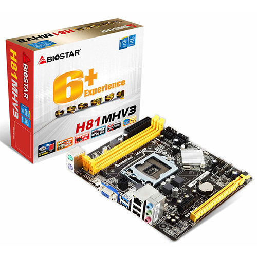 BIOSTAR INTEL H81MHV3 H81 DDR3 VGA LAN 16X 1150P ANAKART