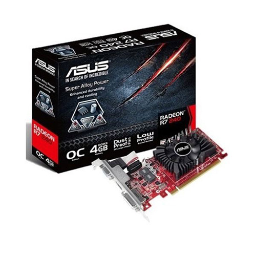 ASUS 4 GB R7 240 DDR3 128 BIT R7240-OC-4GD3-L HDMI DVI-D AMD 16X