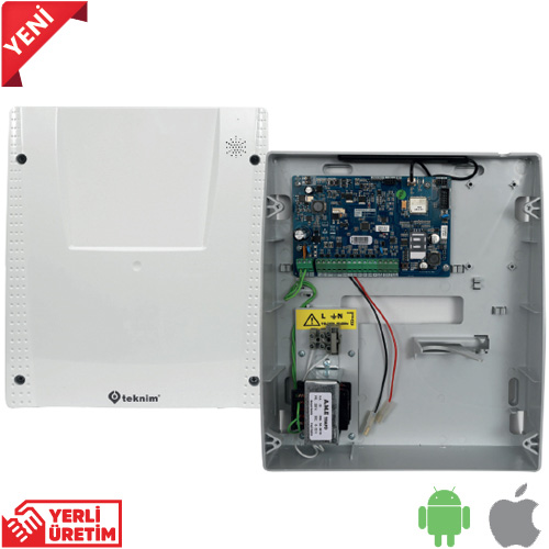 TEKNİM TSP-5324 LCDA 4+4 ZONE KABLOLU GSM/GPRSLİ ALARM SETİ AKÜ DAHİL