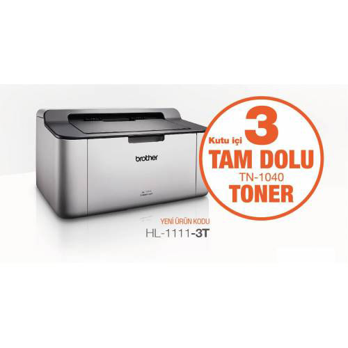 BROTHER HL-1111-3T MONO LAZER YAZICI A4 USB 3 TAM DOLU TONER