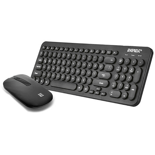 13886 EVEREST KM-01W Q KABLOSUZ SİYAH MULTIMEDYA KLAVYE MOUSE SET YUVARLAK TUŞLU