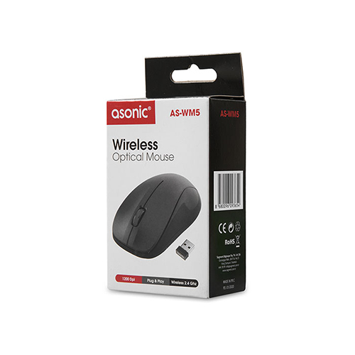 ASONIC AS-WM5 KABLOSUZ SİYAH MOUSE