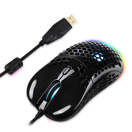GAMEPOWER SENDO RGB GLOSSY USB KABLOLU 10.000 DPI SİYAH GAMING MOUSE