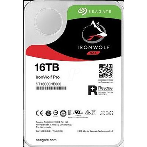 SEAGATE 3.5 16 TB 256 MB 7200 RPM IRONWOLF PRO SATA 3 PC HDD ST16000NE000 7/24 NAS