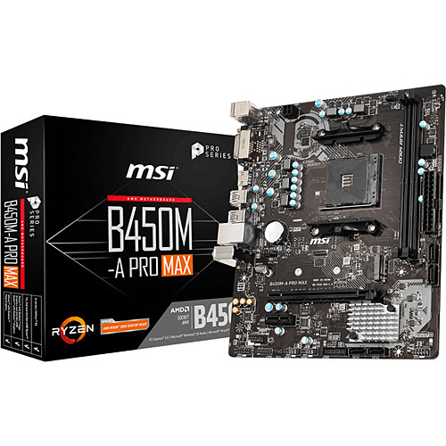 MSI AMD B450M-A PRO MAX B450 DDR4 VGA GLAN M2 NVME 16X AM4 ANAKART