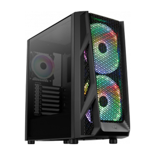 AEROCOOL AIRHAWK DUO AE-AIRHAWKD POWER YOK ATX KASA TEMPERED GLASS 3 X ARGB FAN