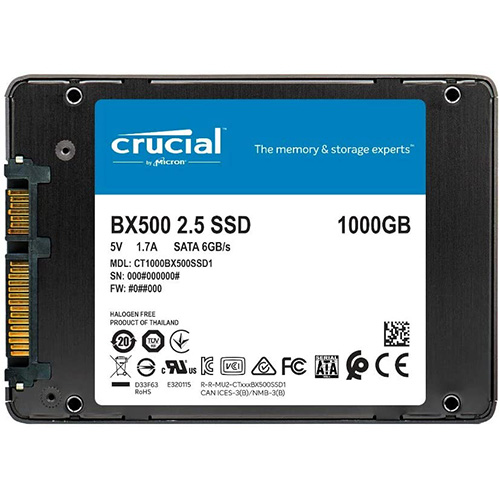 CRUCIAL BX500 2.5 1 TB SATA3 540/500 SSD HDD CT1000BX500SSD1