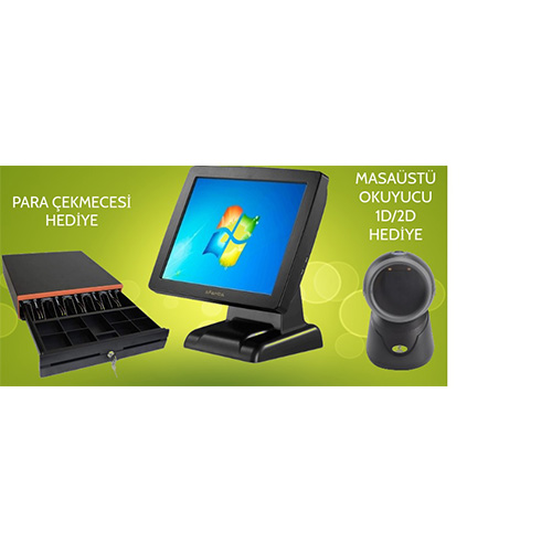 AFANDA GL-1526 J1800 4 GB 64 GB SSD 15 +MASAÜSTÜ OKUYUCU+PARA ÇEKMECESİ DOKUNMATİK POS PC