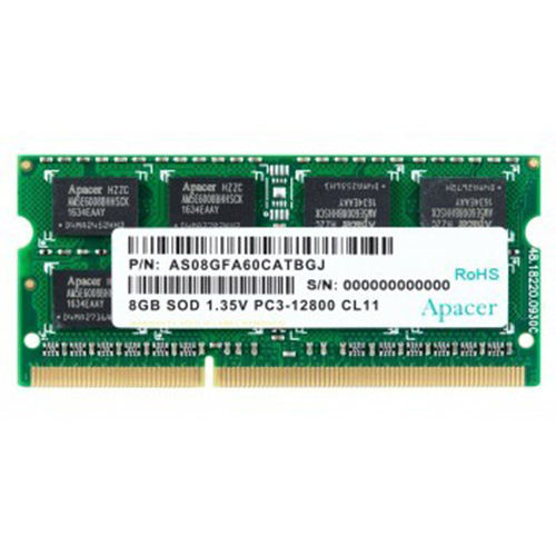 14375 APACER 8 GB 1600 MHZ DDR3 CL11 NOTEBOOK RAM 1.35 V