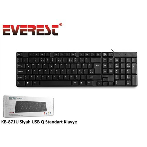 EVEREST KB-871U Q USB KABLOLU SİYAH KLAVYE