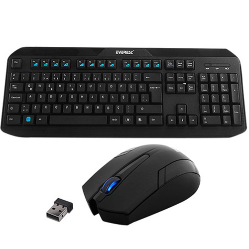 EVEREST KM-8000 Q KABLOSUZ SİYAH MULTİMEDYA KLAVYE MOUSE SET