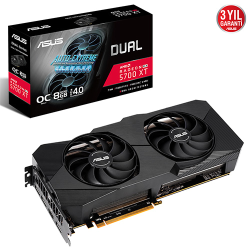 ASUS 8 GB RX5700XT GDDR6 256 BIT DUAL RX5700XT-O8G-EVO HDMI DP AMD EKRAN KARTI