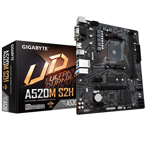 GIGABYTE A520 A520M-S2H DDR4 GLAN 16X AM4 M2 NVME ANAKART
