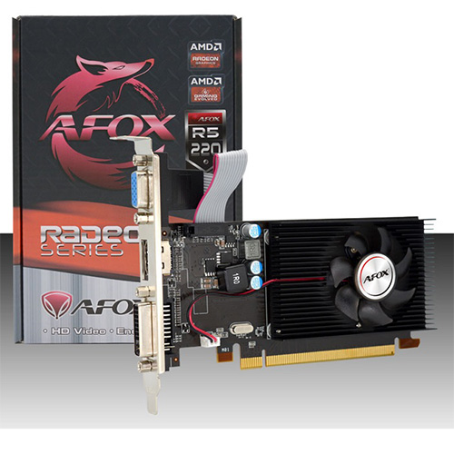 AFOX 2 GB R5 220 DDR3 64 BİT AFR5220-2048D3L5 HDMI DVI VGA AMD 16X