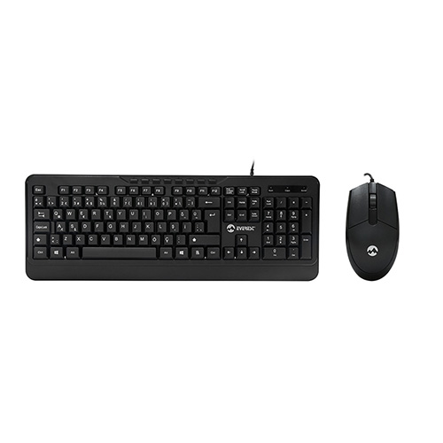 EVEREST KM-520 Q KABLOLU USB SİYAH MULTIMEDYA KLAVYE MOUSE SET