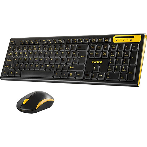 EVEREST KM-5535 Q KABLOSUZ SİYAH MULTİMEDYA KLAVYE MOUSE SET