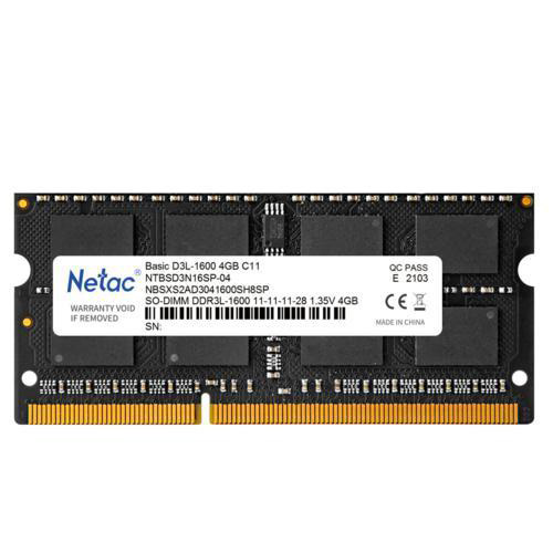 NETAC BASIC 4 GB 1600 MHZ DDR3 NOTEBOOK RAM NTBSD3N16SP-04 1.35 V