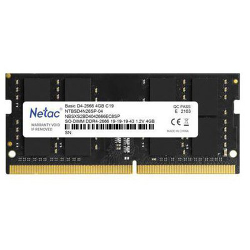 NETAC BASIC 4 GB 2666 MHZ DDR4 NOTEBOOK RAM NTBSD4N26SP-04