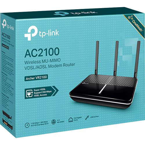 TP-LINK ARCHER VR2100 4 PORT GIGABIT 2100 MBPS 3 ANTEN USB VPN DESTEKLİ ADSL/VDSL MODEM