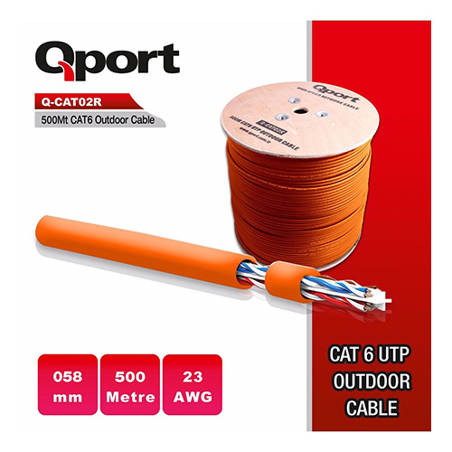 QPORT Q-CAT02R CAT6 500 MT 23 AWG TURUNCU MAKARALI OUTDOOR KABLO