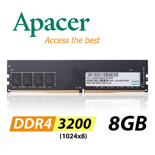APACER 8 GB 3200 MHZ DDR4 PC RAM EL.08G21.GSH