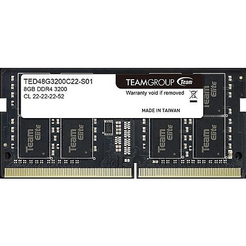 TEAM ELITE 8 GB 3200 MHZ DDR4 NOTEBOOK RAM TED48G3200C22-S01