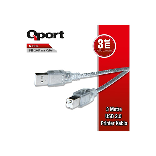 QPORT Q-PR3 USB 2.0 USB KABLO 3 MT
