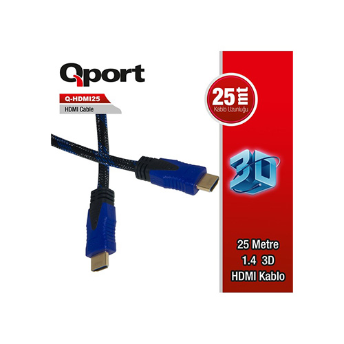 QPORT Q-HDMI25 25 MT ÖRGÜLÜ HDMI KABLO