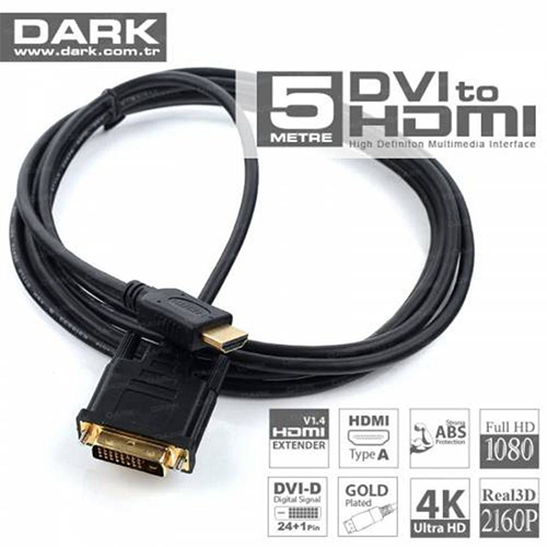 DARK DK-CB-DVIXHDMIL300 3 MT. DVI-HDMI DÖNÜŞTÜRÜCÜ KABLO