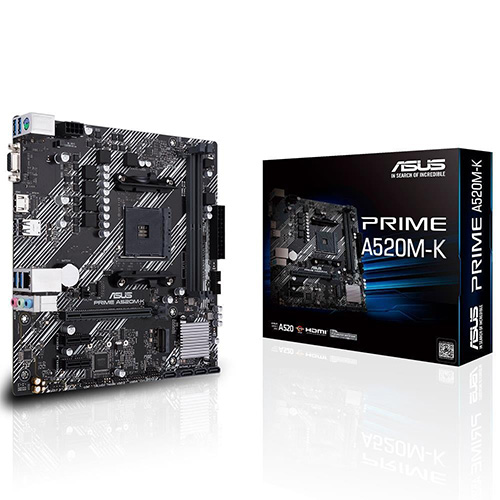 ASUS A520 A520M-K DDR4 GLAN 16X AM4 M2 NVME ANAKART