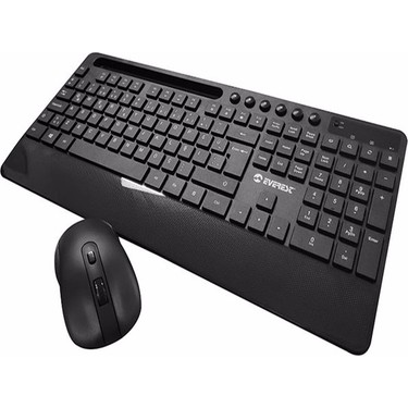 EVEREST KM-9676 Q KABLOSUZ SİYAH STANDLI KLAVYE MOUSE SET