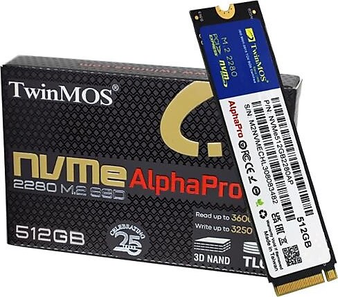 TWINMOS ALPHA PRO NVMe M2 512 GB 3600/3250 SSD HDD NVME512GB2280AP
