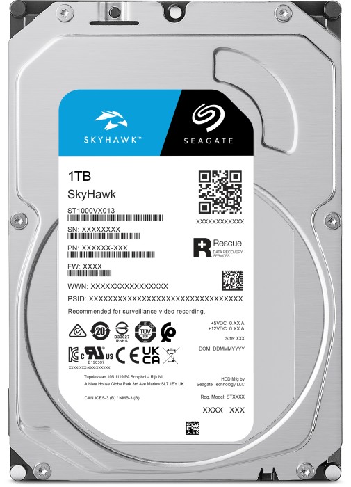 SEAGATE 3.5 1 TB 256 MB 5900 RPM SKYHAWK PC HDD ST1000VX013 7/24