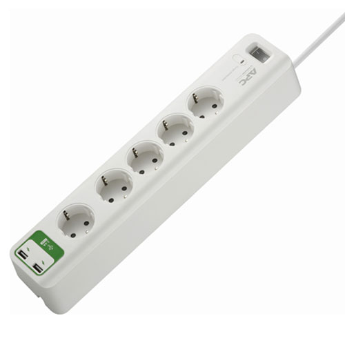 SCHNEIDER 5 ÇIKIŞ 2.4A 2 USBLİ BEYAZ PM5U-GR AKIM KORUMALI PRİZ