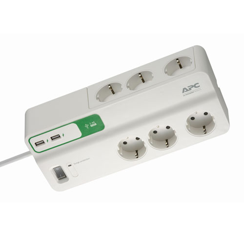 SCHNEIDER 6 ÇIKIŞ 2.4A 2 USBLİ BEYAZ PM6U-GR AKIM KORUMALI PRİZ