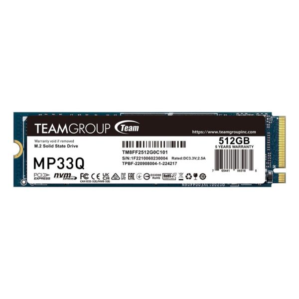 TEAM MP33Q NVMe M2 512 GB 2750/1350 SSD HDD TM8FF2512G0C101