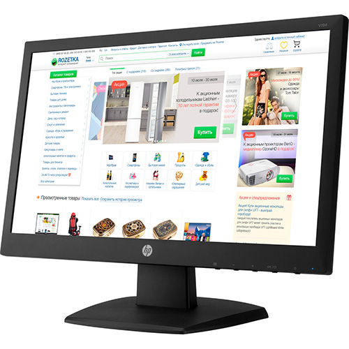 HP 18.5 V5J61AA LED 5MS VGA DVI 1368X768 SİYAH VESA MONİTÖR