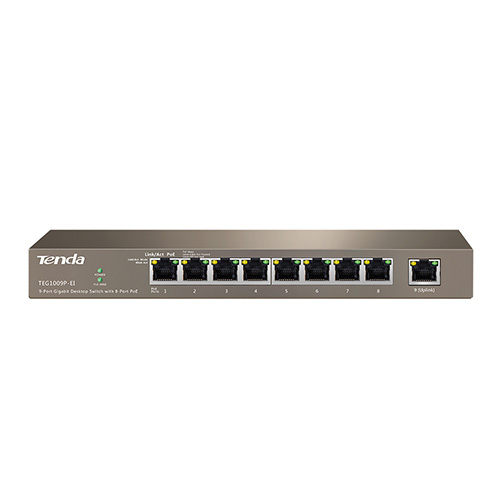 TENDA TEG1009P-EI 8 PORT POE 1 PORT UPLINK GIGABIT SWITCH