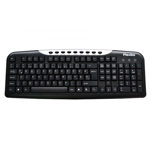 FLAXES FLX-174F F USB KABLOLU MULTIMEDYA SİYAH KLAVYE