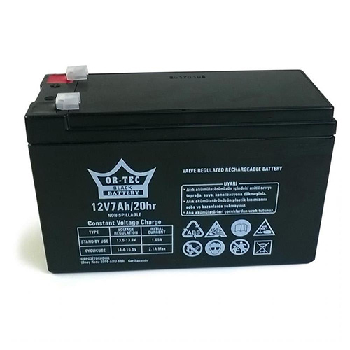 ORTEC 12V 7A KURU BAKIMSIZ AKÜ SİYAH